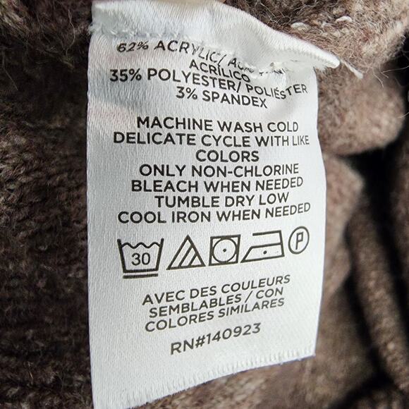 Loft Outlet Womens Sweater Faux Wrap Surplice Side Tie Brown Quiet Luxury MP - Picture 10 of 11